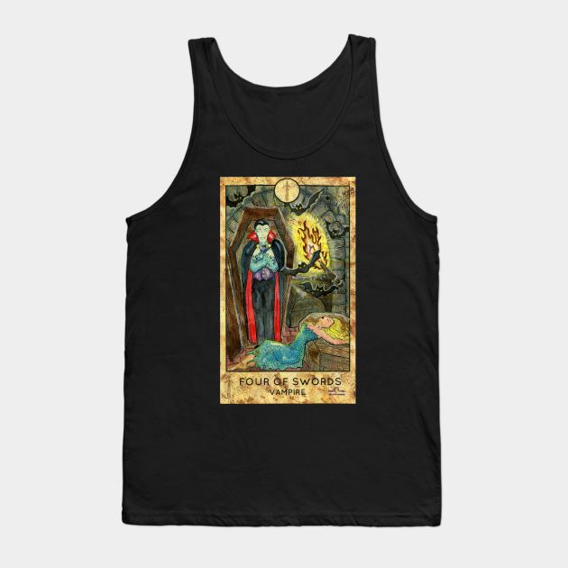 Four Of Swords. Major Arcana Tarot Card. Tank Top by Mystic Arts